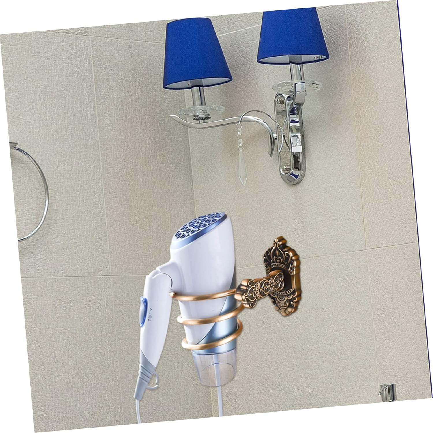 FRCOLOR Hair Dryer Organizer Spiral Rack Hands Hair Dryer Holder Storage Holder image number 4