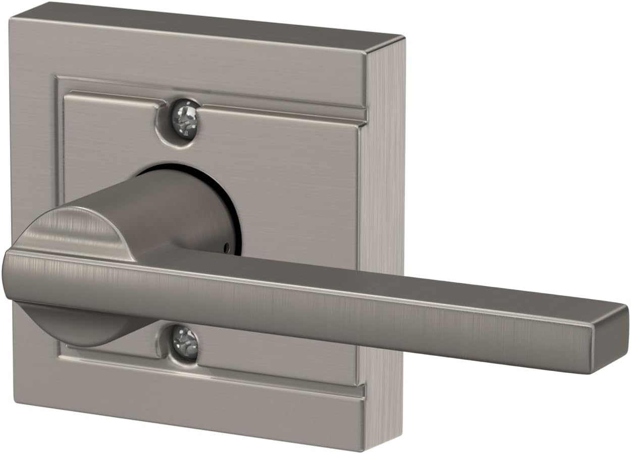 Schlage F170 LAT 619 ULD Latitude Lever with Upland Trim Non-Turning Lock, Satin Nickel