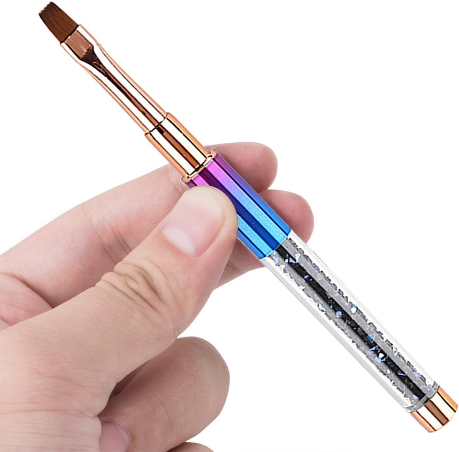 SILPECWEE 1Pc Acrylic Nail Art Brush Screw Thread Design Handle UV Gel Builder Poly Extension Gel Pen Manicure DIY Accessories image number 4