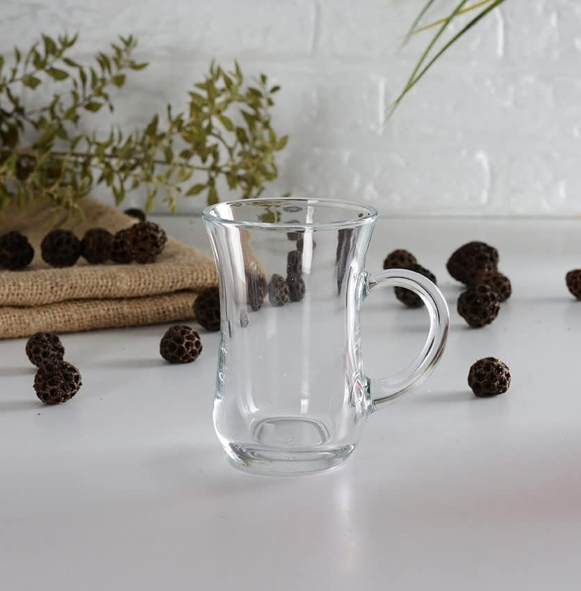 Ums Turkish Tea Glasses with Handle - 6 Pcs Tea Cups, Slim Waist Design and Thick Sole Prevent the Tea from Getting Cold, Capacity 145Cc, 4 3/4 Oz, 2.5'' X 4H image number 6