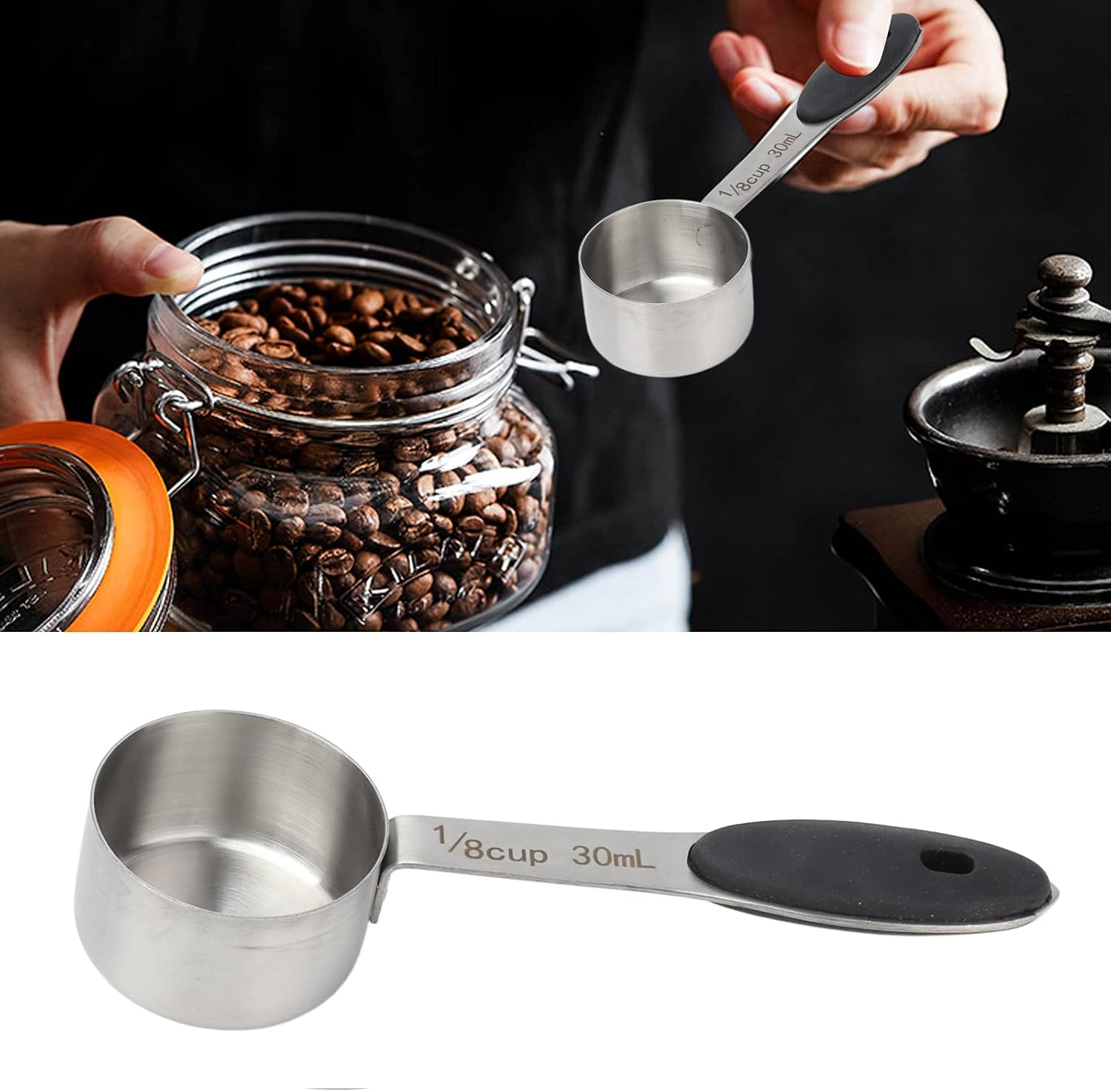 Coffee Measuring Scoop, 1/8 Cup Convenient Coffee Scoop for Cook for Cafe for Kitchen image number 3