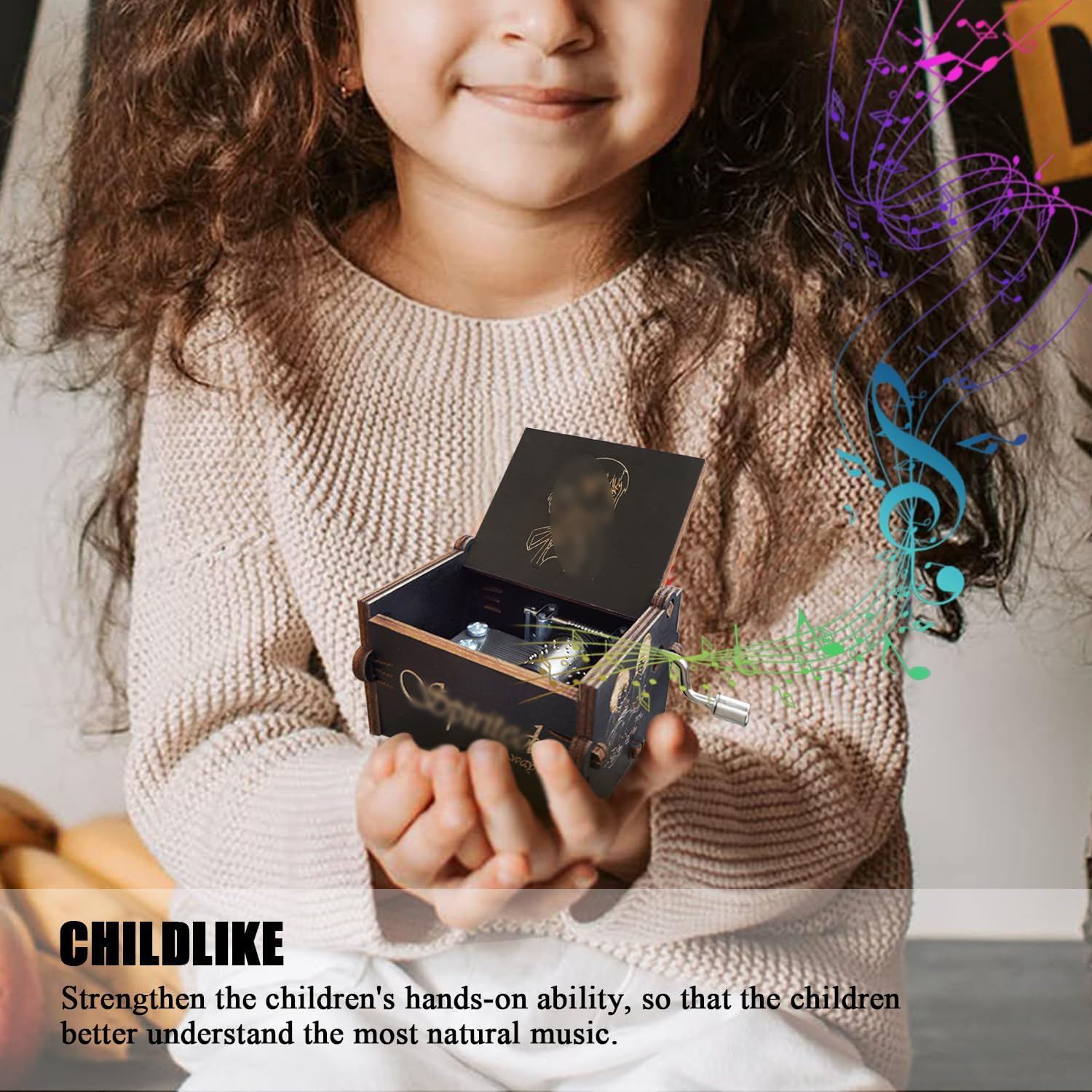 Bolunlun Spirited Away'S Music Box, Wooden Hand-Cranked Music Box, Wooden Toys for Anime Fans, Gifts for Girlfriends and Children, Valentine'S Day, Birthdays, Halloween and Christmas.