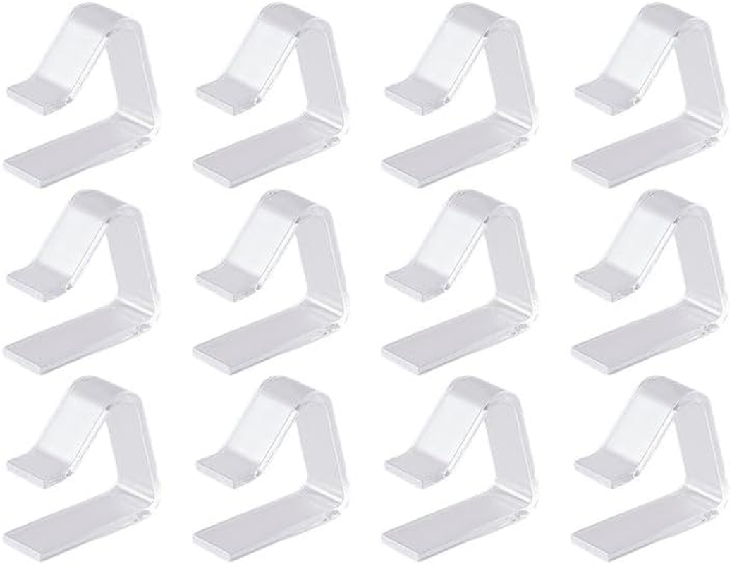 12 Pcs Table Cloth Clips, Plastic Clear, Hidden down Fixingtablecloths, Universal Fit for 20-35Mm Table Thickness, Camping, Picnic, outside Table, Wedding image number 2