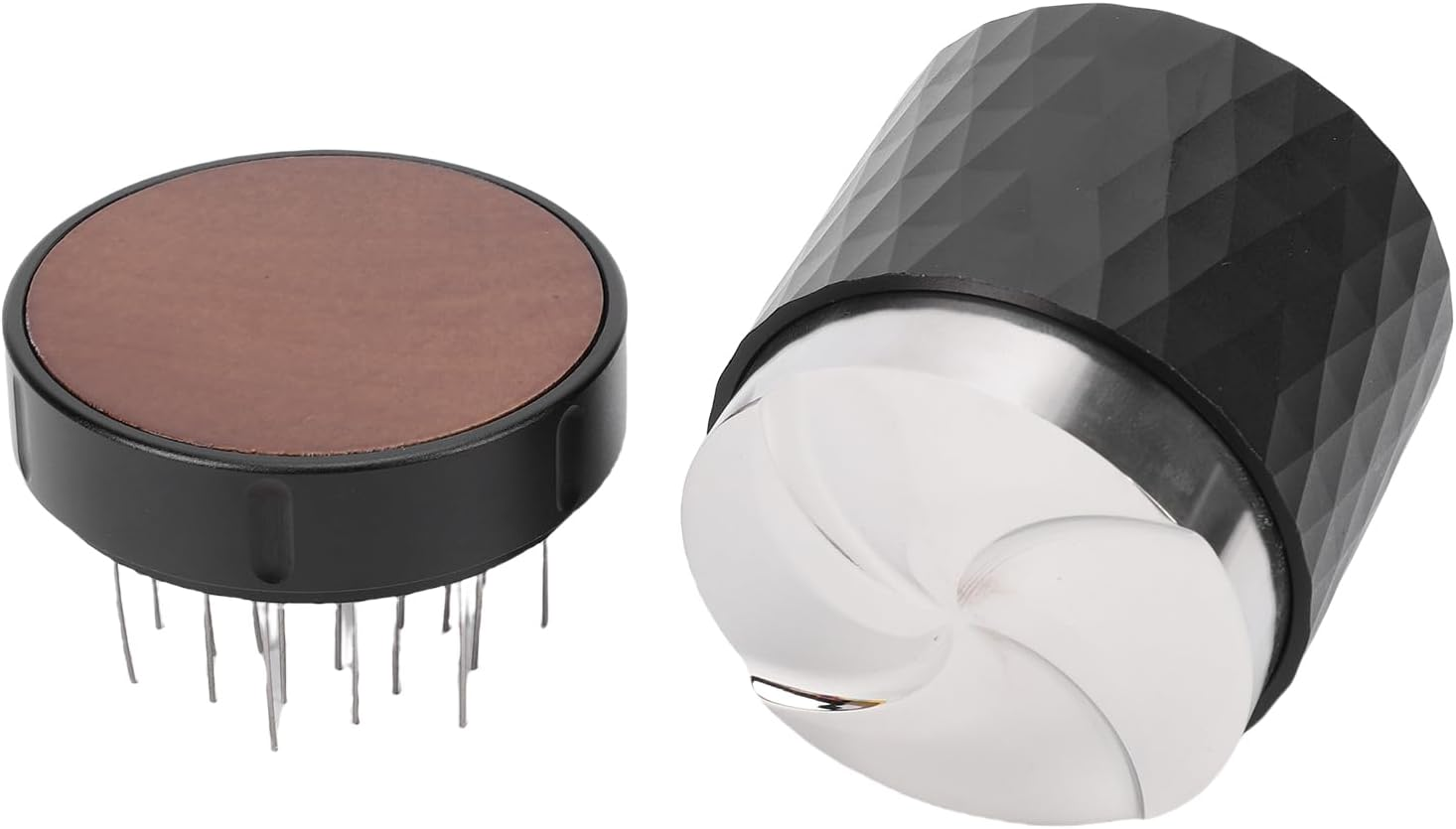 GLOGLOW Coffee and Tea Supplies Tamper, Stainless Steel Base with Walnut Wood Cover for Even Grounds and Balanced Extraction, Ideal for Home Baristas and Cafes 58Mm Coffee Distributor Nan image number 4