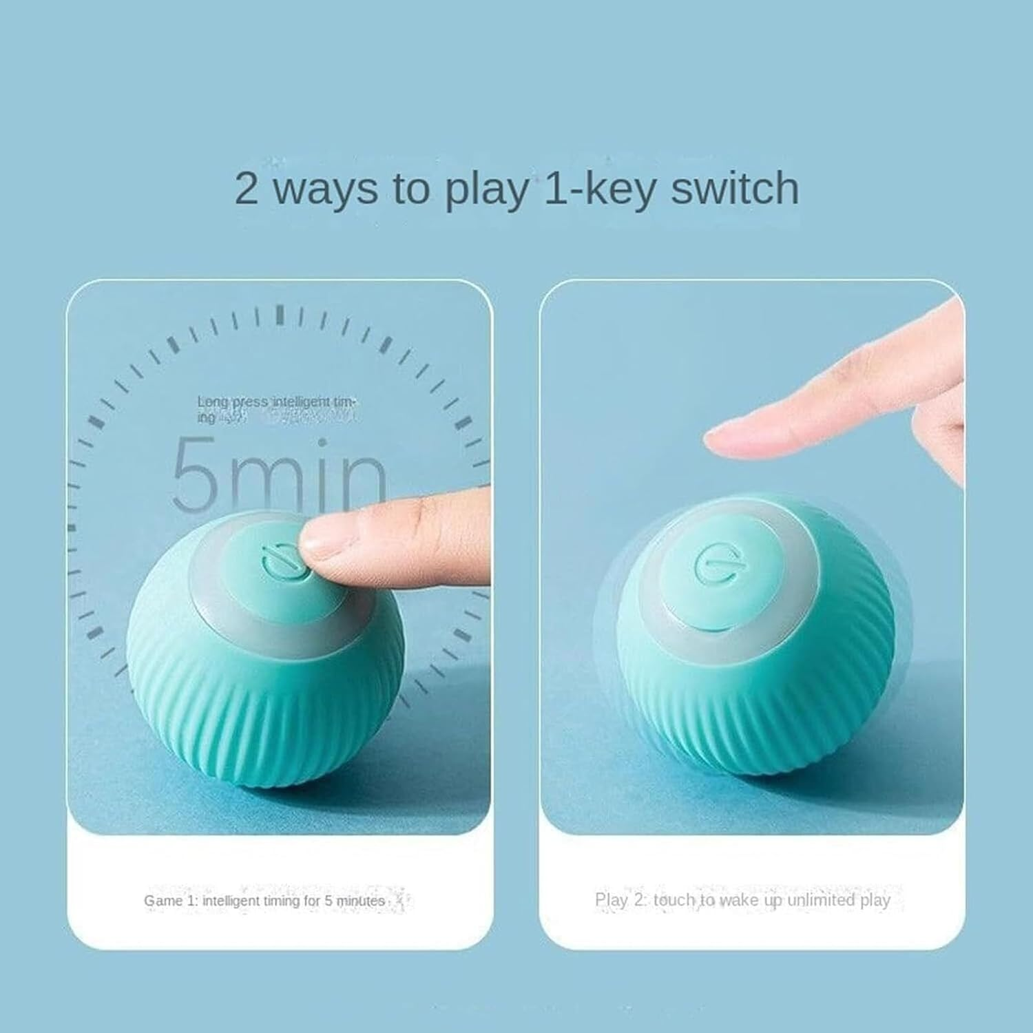 2024 New Aiveys-Aiveys Cat Ball,Aiveys Smart Ball Cat,Gertar-Gertar Cat Toy,Rolling Smart Ball Cat Toy,Cat Smart Ball (Blue+Pink) image number 3