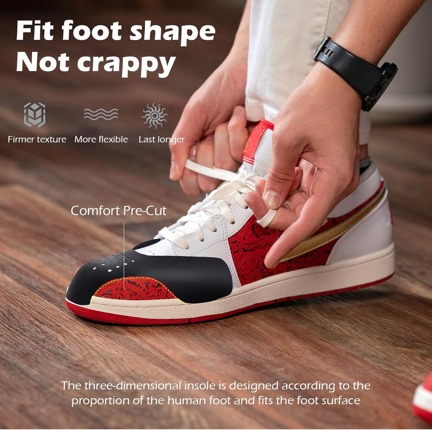 8 Pairs Anti-Wrinkle Shoe Crease Protectors for Air Force Shoes, Sneakers and Casual Shoes, Toe Box Crease Protectors Prevent Sports Shoes Crease Guard for Men'S 9-12/ Women'S 4-8