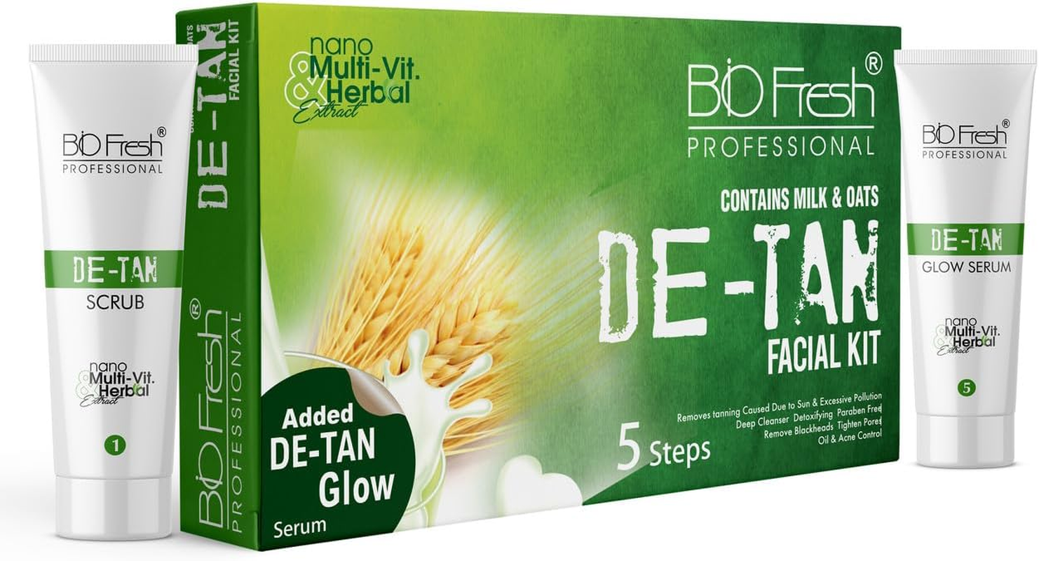 B I O F R E S H Herbal D-Tan Facial Kit for Deep Cleanses, Removes Tan, Skin Lightening & Brightening, Suitable Men and Women for All Skin Type image number 1