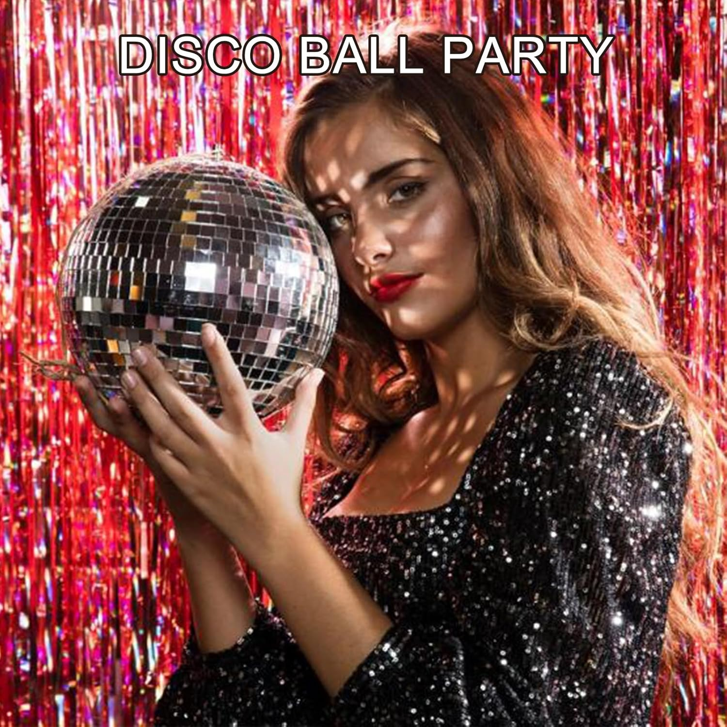 Alytimes Mirror Disco Ball - 8-Inch Cool and Fun Silver Hanging Party Disco Ball &ndash;Big Party Decorations, Party Design image number 5