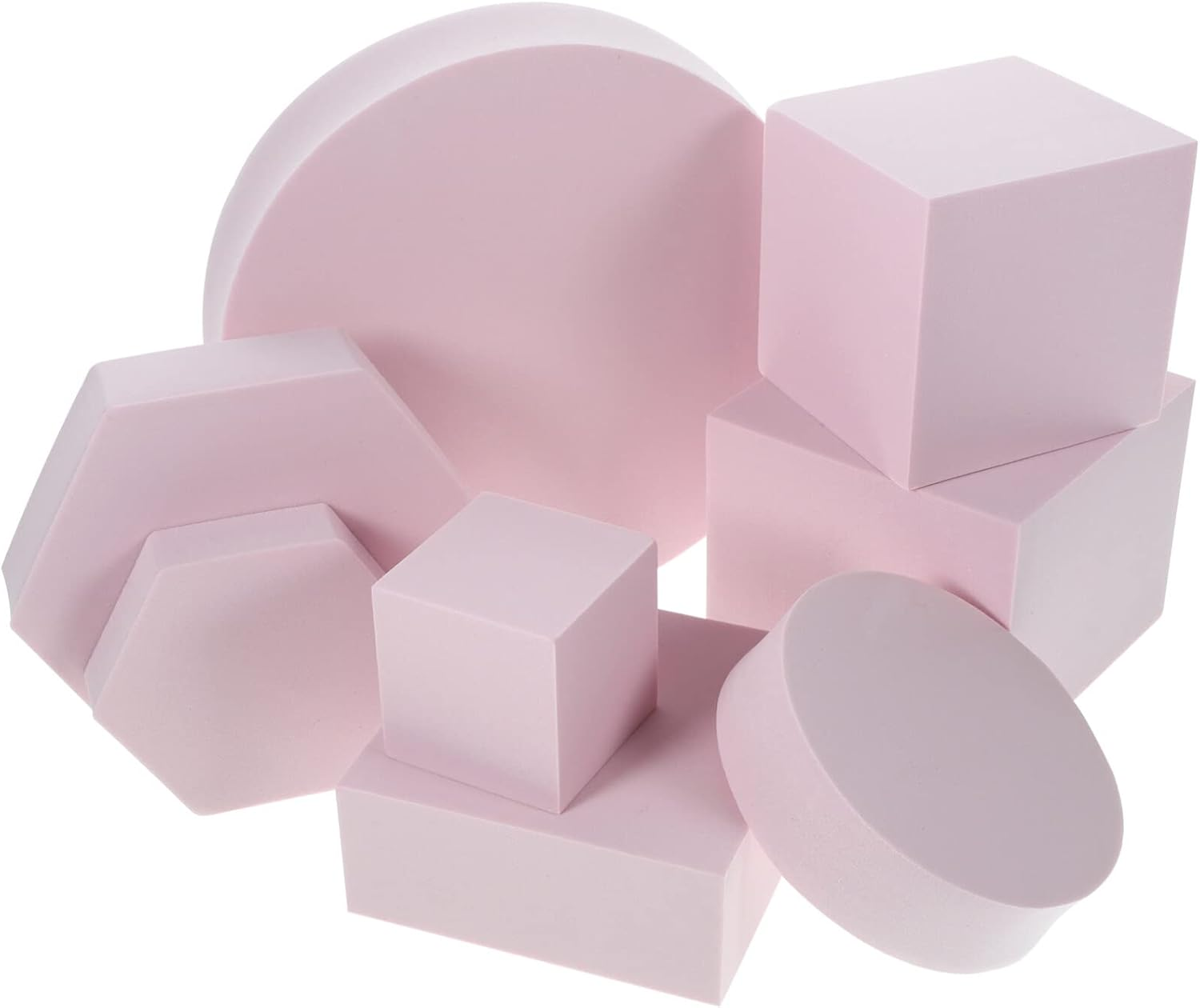 Alipis 8Pcs White Geometric Foam Photo Props for Jewelry, Cosmetics, Product Photography, Display Stands for Photoshoots, Lightweight and Waterproof