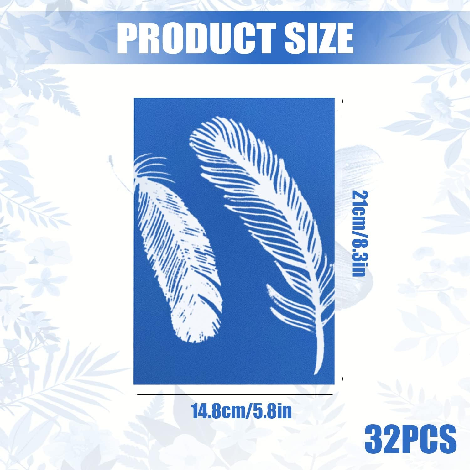 KINBOM 32Pcs Cyanotype Paper, Sun Print Paper Light Sensitive Paper Photography with Acrylic Sheet for DIY Crafts Projects image number 3