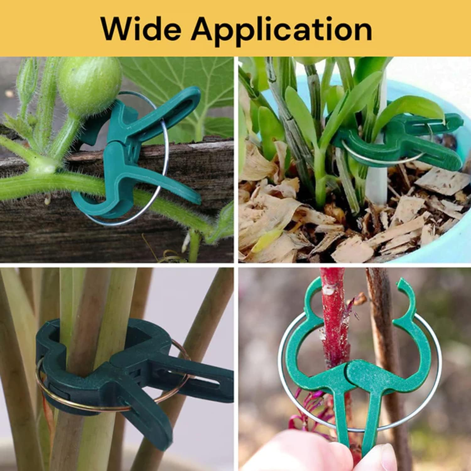 EZONEDEAL Plant Ties Reusable Garden Tape with 20Pcs Plant Clips Reusable Adjustable Thicker Support for Growing Strong Grip Gentle Plant & Flower Clips for Supporting Stems