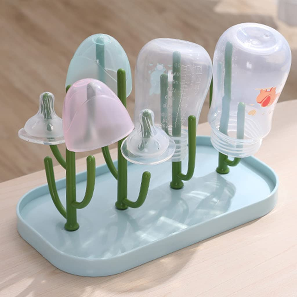Perfeclan Water Bottle Drying Rack Holder with Tray Cactus Multifunctional, Blue image number 1