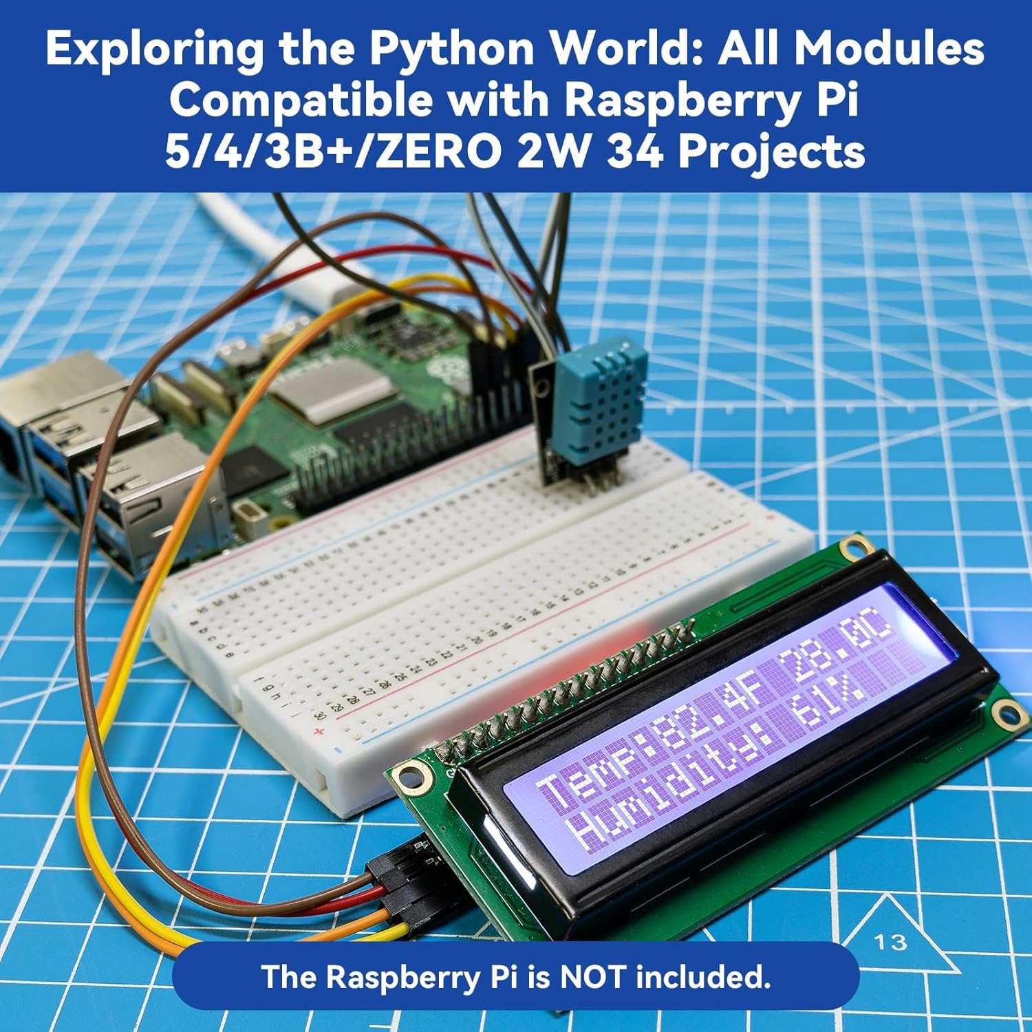 Sunfounder Universal Maker Sensor Kit Compatible with Arduino Mega 2560/Uno R3/R4 Minima/Wifi Nano, Raspberry Pi 5/4B/3B+/Zero 2 W/, Pico W, ESP32, C++, Python, Micropython, Beginners & Engineers image number 3