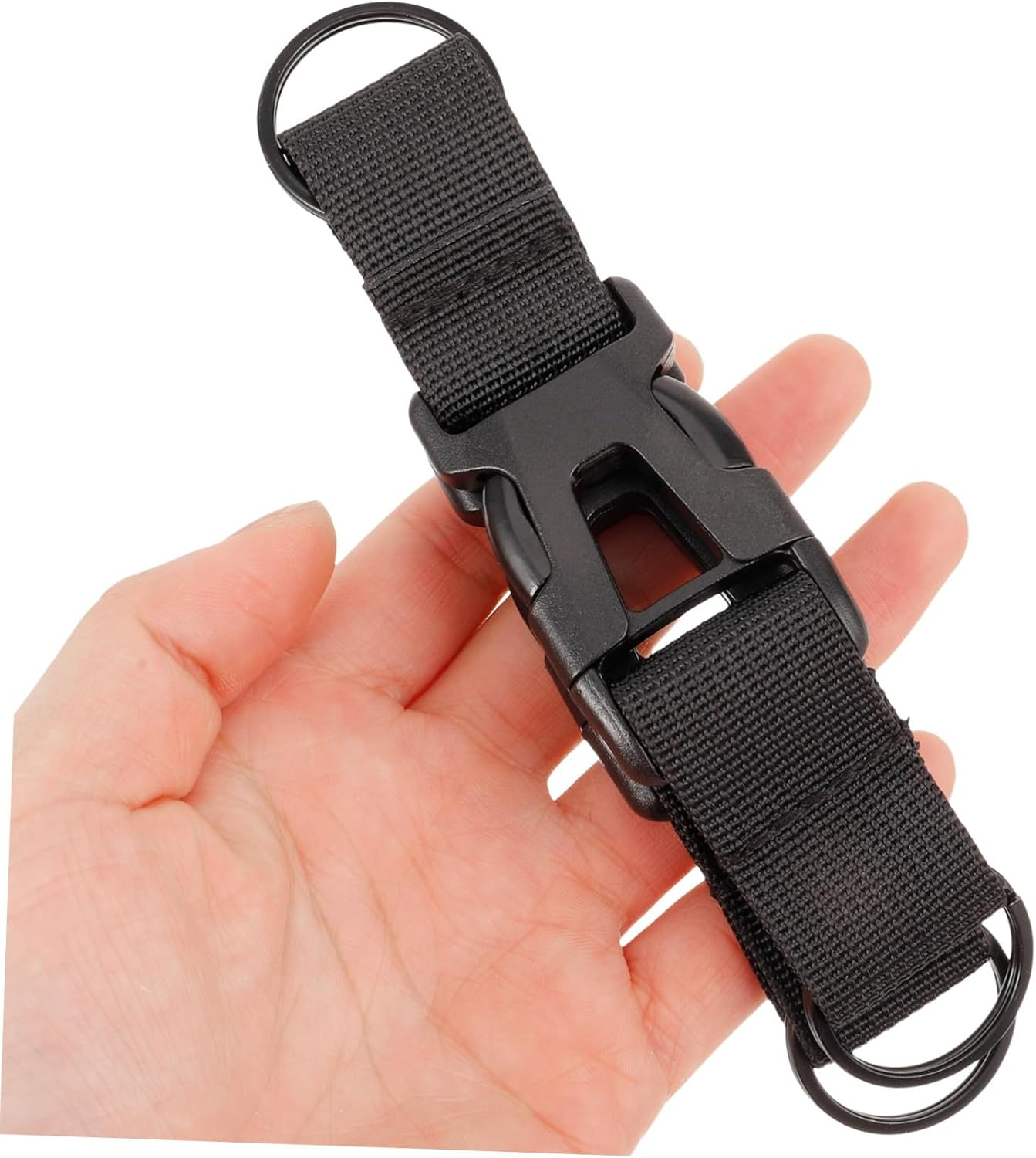 HEALEEP Adjustable Black Outdoor Luggage Strap Three-Ring Buckle, Multifunctional Wide Suitcase Strap for Travel, Secure Packing and Carrying Accessories image number 2