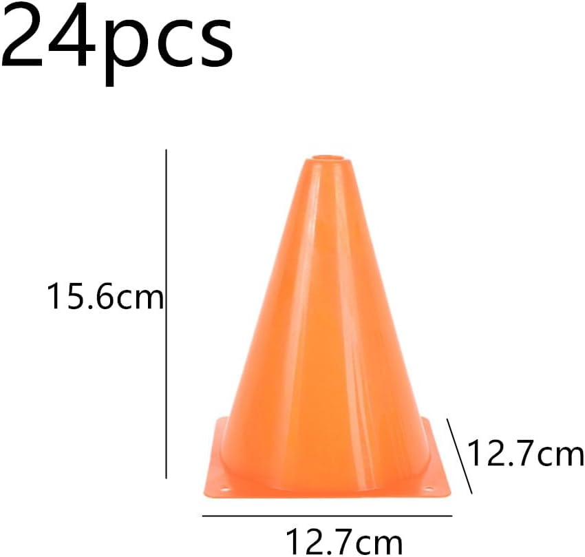 24 Pcs Multipurpose Training Cones,Soccer Cones,Sports Training Field Marker Plastic Cones,Football Training Cones,Plastic Agility Cones,Indoor Outdoor Activity Events Games Obstacle Course