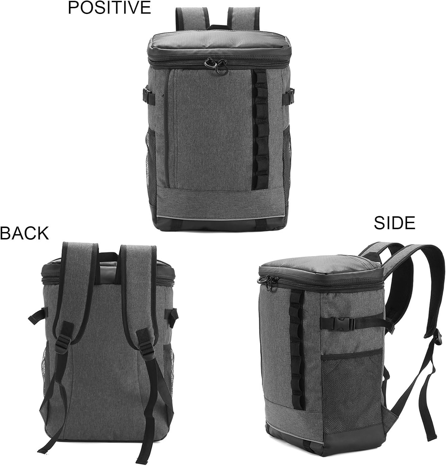 Wesoke Large Camping Cooler Backpack, Leakproof Insulated Lunch Backpack Travel Cooler Bag for Men and Women, Large Capacity Hiking Picnic Beach Work Trip Thermal Bag, Grey image number 6