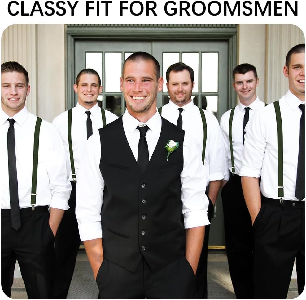 Men'S Suspenders, 1PCS 3 Hooks and Elastic Straps Y-Back, Dress Duty Braces for Heavy Duty, Big and Tall image number 2