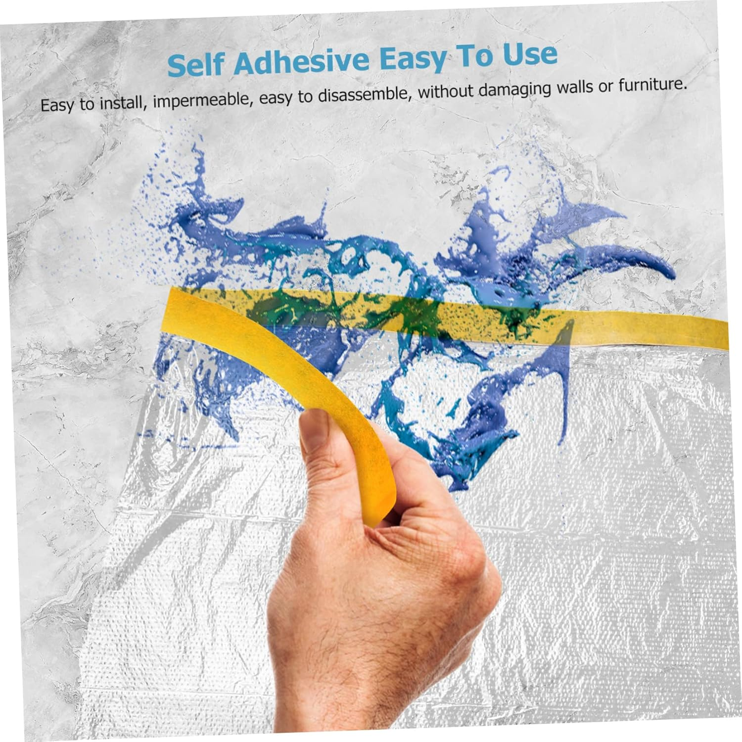 6Rolls Self-Adhesive Masking Film Covering Paper for Painting Automotive Furniture Dust Protection Masking Tape Films image number 3