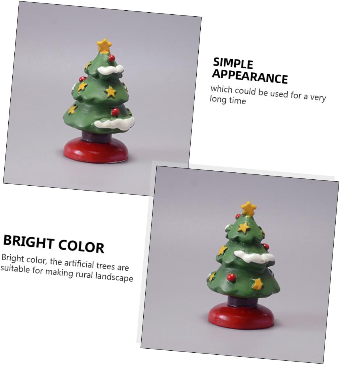 4Pcs Miniature Tree Christmas Decorations Resin Tree Models Festival Decoration for Home Ornaments image number 2