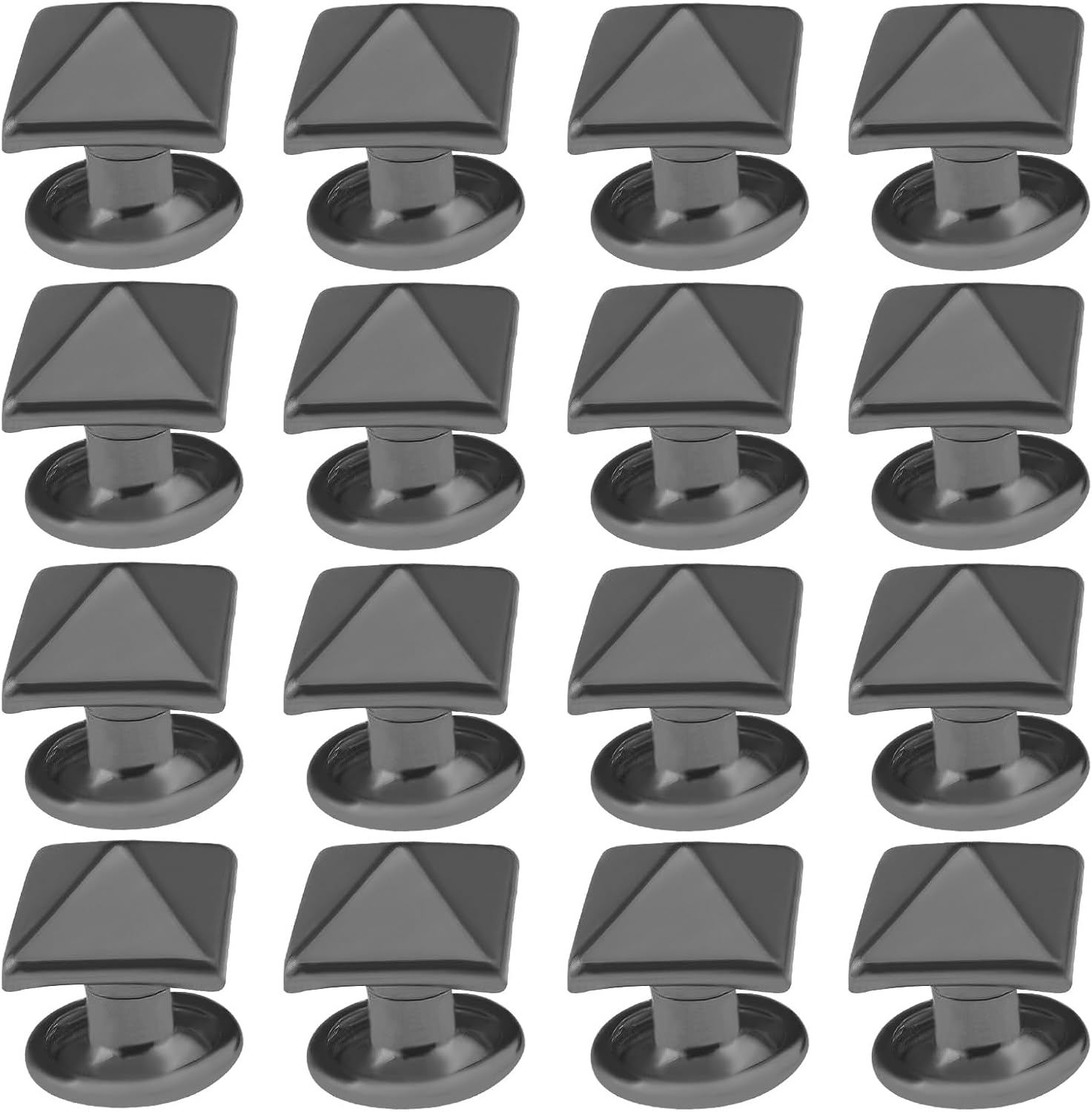 SING F LTD 200Pcs Pyramid Rivets Spike Square Studs Rivets Spike Screw Craft Punk Novelty Jewerly Accessories DIY Decoration for Leather Clothing Shoes 8X8Mm