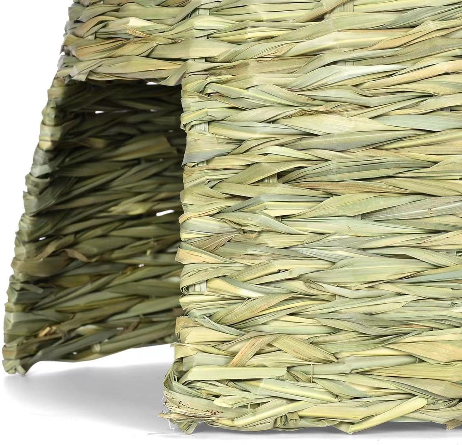 Foldable Grass Woven Animal Hut - Beds Guinea Pigs Hideouts, Grass House for Rabbits | Small Bunny House Hideaway, Hay Bed Playhouse for Chinchillas, Guinea, Hamsters, (Small, Medium, Large)