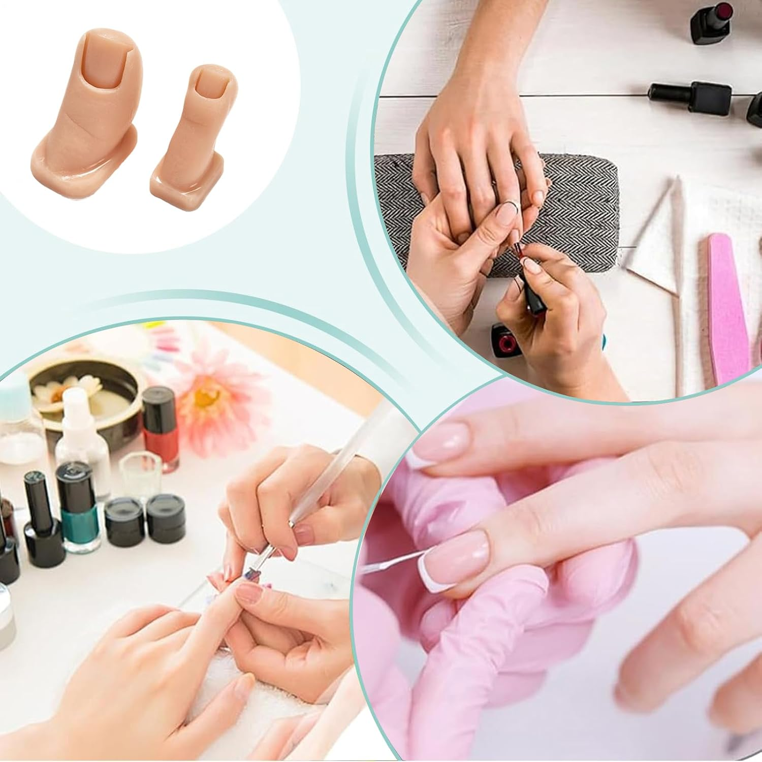 Toe Mannequin | Artificial Silicone Toe Simulator | Soft Fake Toenail Models Set of 2 for Pedicure Skill Enhancement Home Salon Practice Tool image number 2