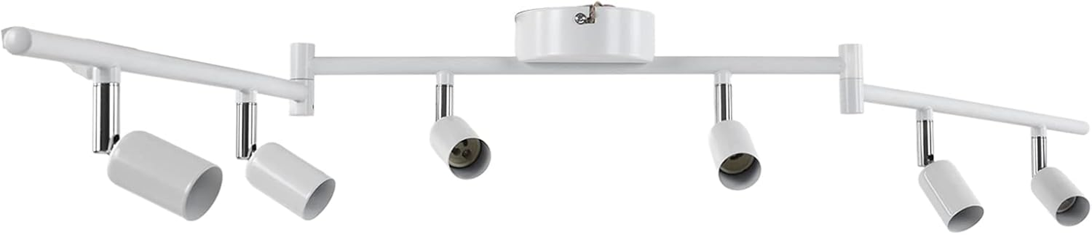 6 Way Ceiling Spotlight GU10 Base Socket, Track Lighting Kit Rotatable Lamp Head, Can Be Tilted 90&deg;, Adjustable Lighting Angle, for Showrooms, Exhibition Halls, Museums, Cafes,