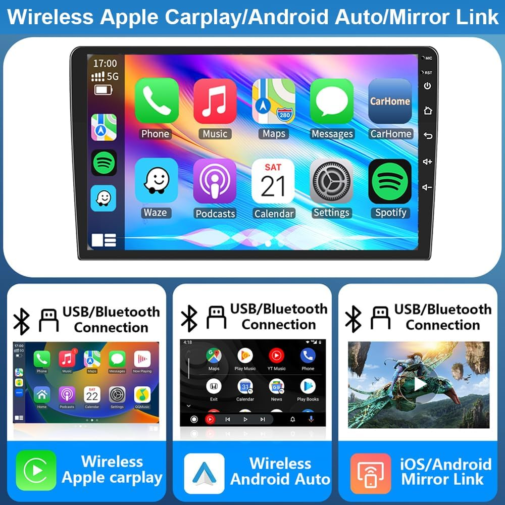 2G+64G Android 13 Car Radio Stereo GPS Navigation Apple Carplay Android Auto Head Unit Right Hand Drive 9Inch Touch Screen for Toyota Hilux 2005~2015(9 Inch for Toyota Hilux 2005-2015)