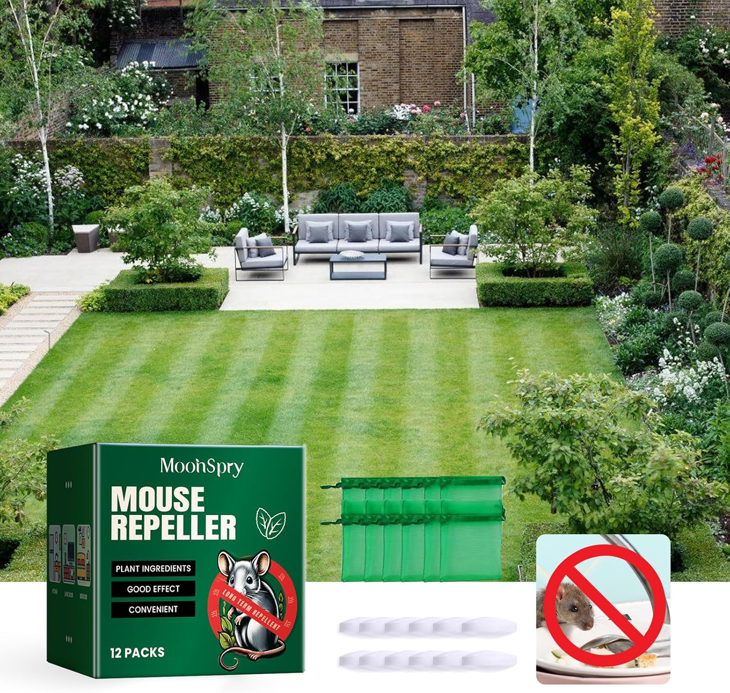 Peppermint Rodent Repellent,Dog and Cat Safe Mouse Repeller, Pest Control for Mice and Rats- Indoor and Outdoor Use - Long-Lasting Protection image number 2