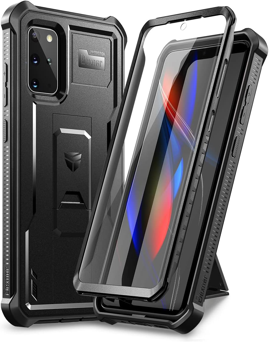 Dexnor for Samsung S20 plus Case, [Built in Screen Protector and Kickstand] Heavy Duty Military Grade Protection Shockproof Protective Cover for Samsung S20 plus - Rose Gold