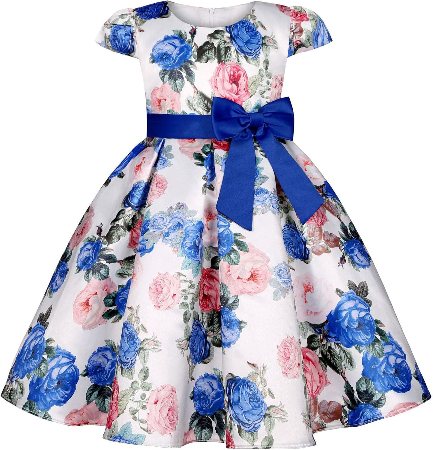 FEOYA - Baby Girl Wedding Suits Pageant Dress Child Party Gown Ceremonial Dresses Flower Baptism Christening Dress Kid Formal Outfit Short Sleeve with Bow Belt 2-10 Years