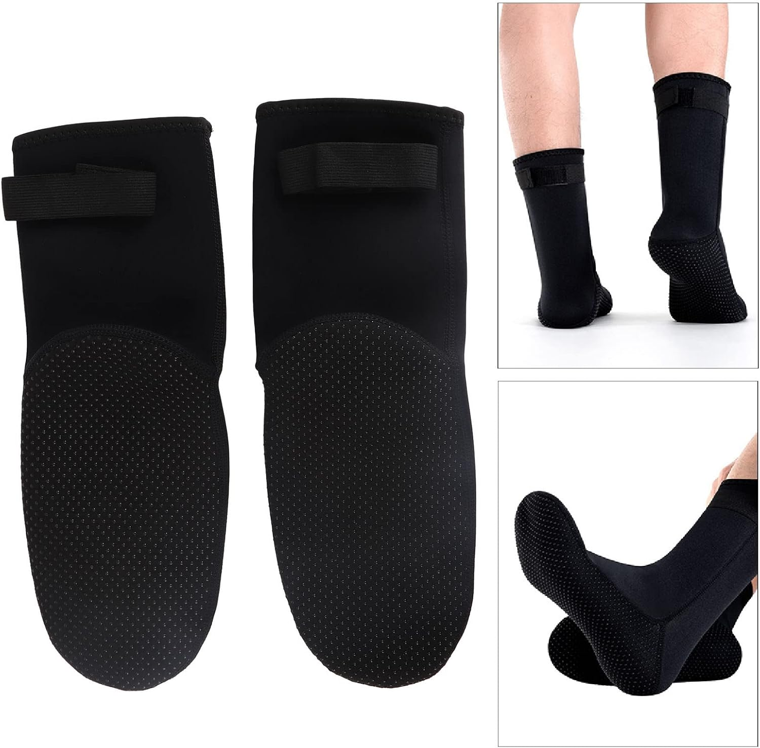 Ejoyous 3Mm Neoprene Dive Socks (Unisex) High Elasticity Wear-Resistant Warm, Bandage Buckle Anti-Water, Breathable Quick-Dry, for Swimming & Wading image number 1