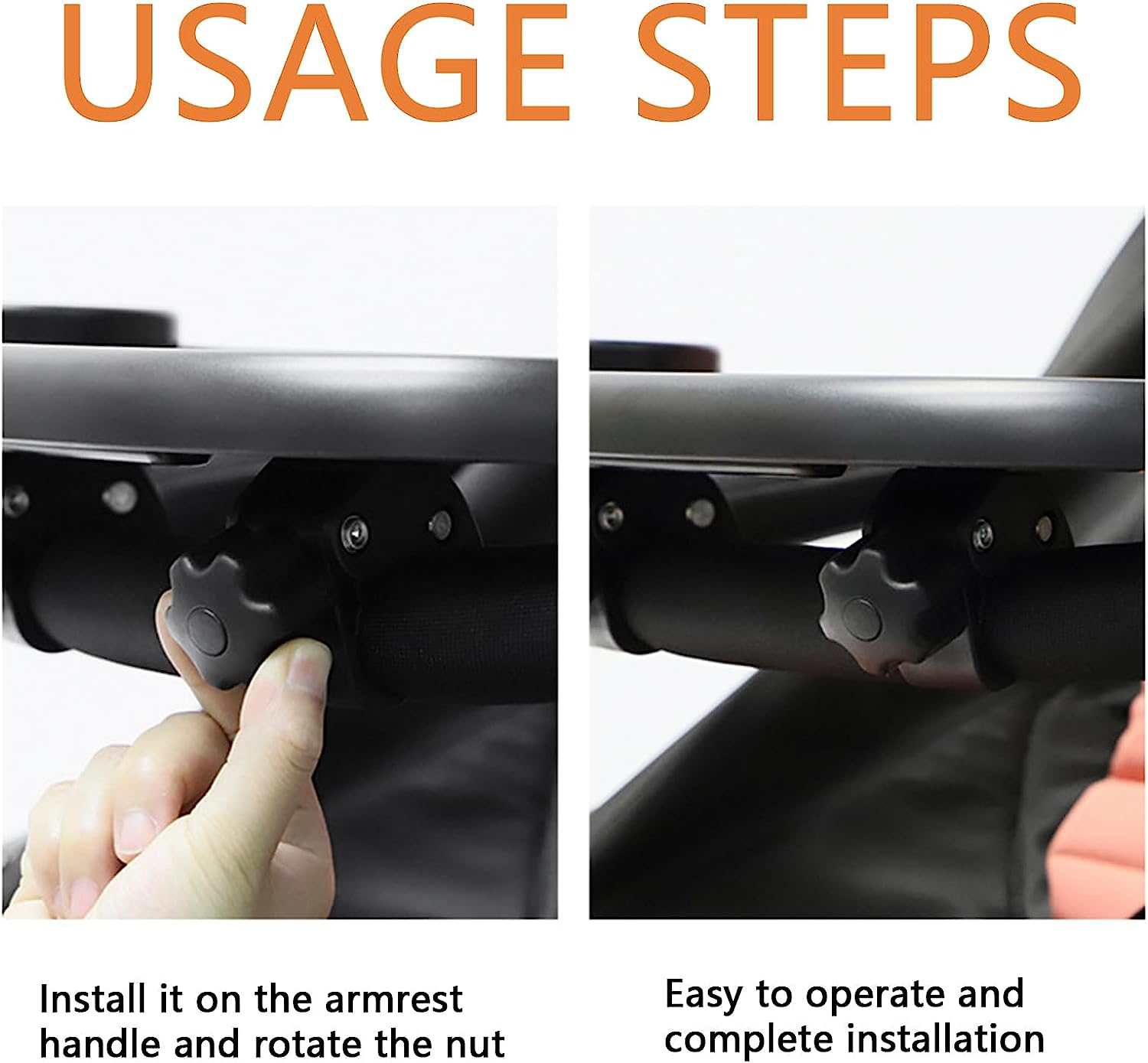 Fulasun Stroller Snack Tray with Cup Holder Universal Stroller Food Tray Removable Baby Snack Tray with Adjustable Buckle and Hooks Reusable Stroller Snacks Holder for Strollers image number 1