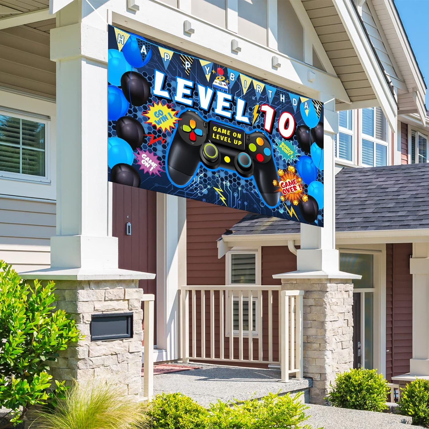 Vlipoeasn 10Th Boys Video Game Birthday Decorations - Backdrop