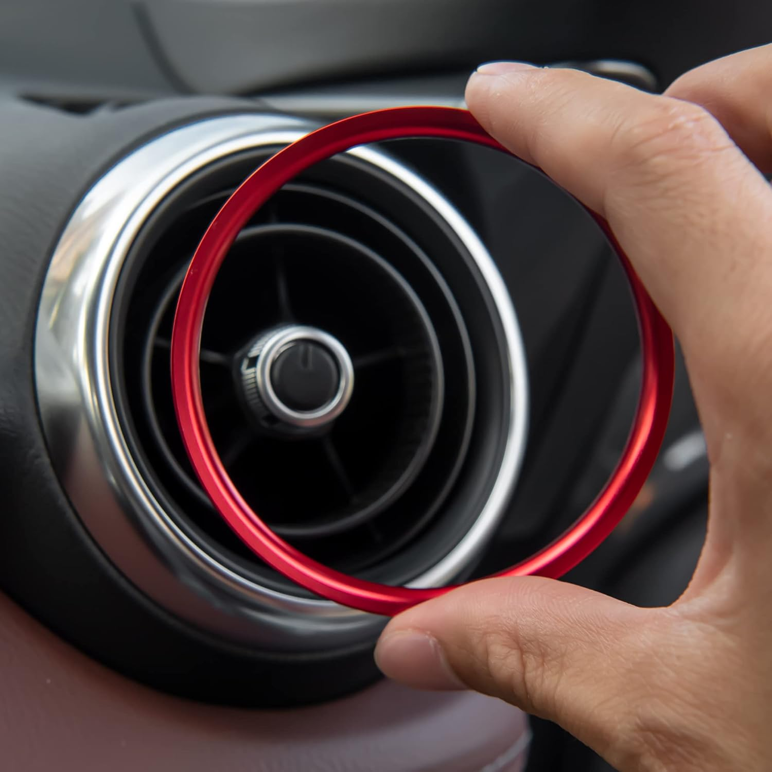 CARART Car AC Air Outlet Conditioning Cover Ring Vent Decoration Trim Set of 3,Fit for Mazda MX5 Mazda 2 CX3 MX-5 RF ND Accessories image number 1