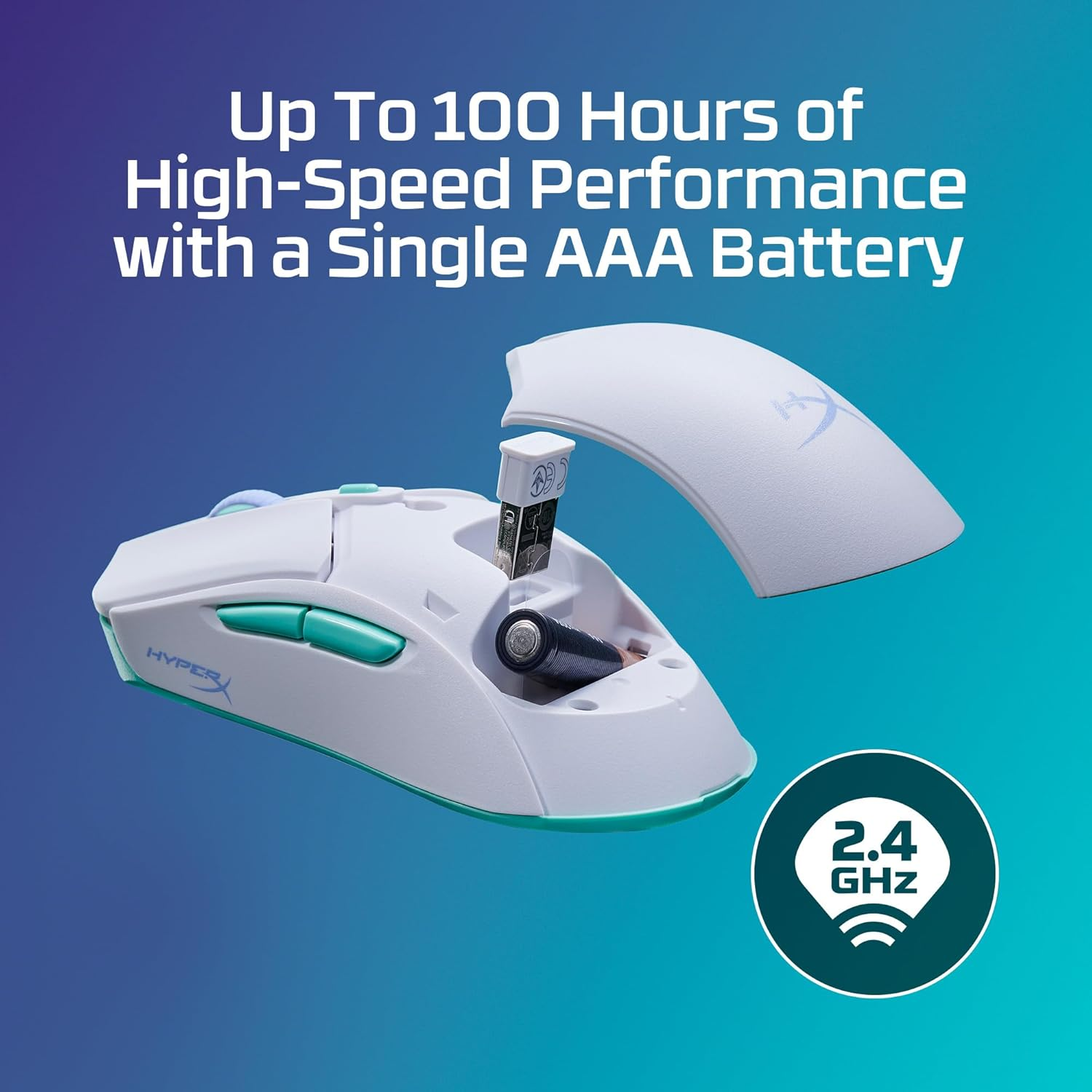 Hyperx Pulsefire Haste 2 Core Wireless Gaming Mouse, White - Black image number 6