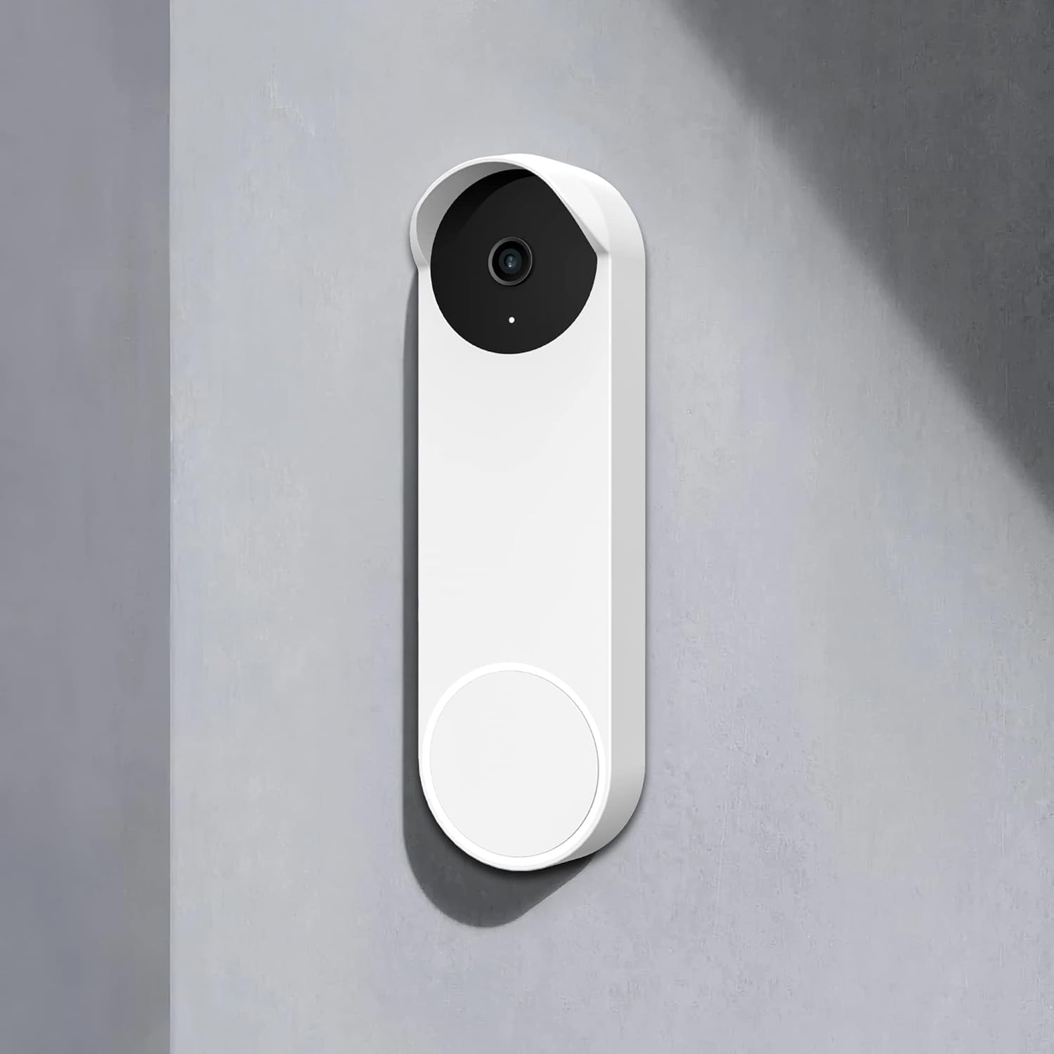 Protective Silicone Skin Case for Google Nest Hello Doorbell-Weatherproof Cover (White) image number 4