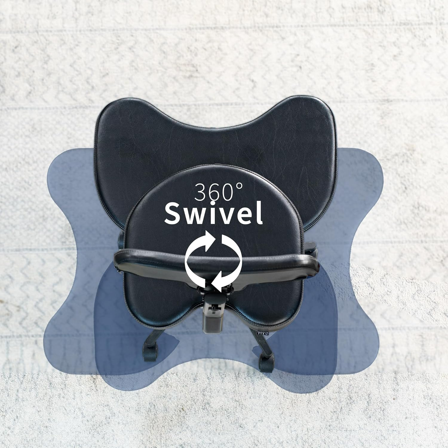 VIVO Ergonomic Cross Legged Chair with Wheels, Home and Office, Versatile Kneeling Chair, Height Adjustable, Yoga Desk Chair, Black, CHAIR-CL02B-R