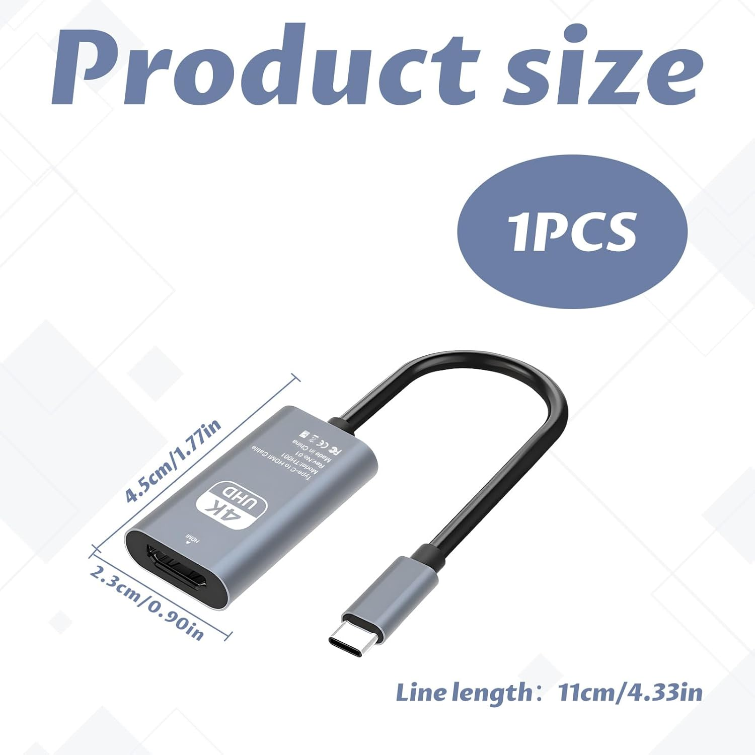 Hdmi to USB C, USB C to Hdmi Adapter, Usbc to Hdmi Adapter, USB C to HDMI Adapter Cable 4K@60Hz, Converter for Iphone 16/15 Pro Max plus Ipad Mini Air Macbook Pro Galaxy S24 Ultra Imac XPS 17 image number 3