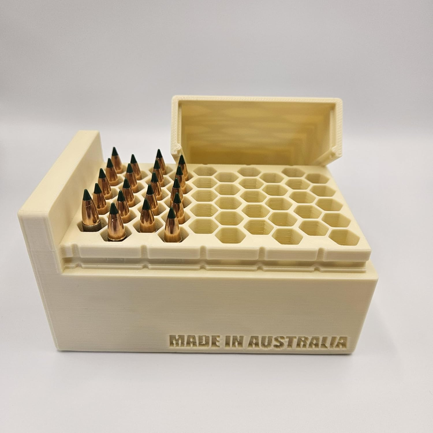 .223 Ammo Box Dispenser Case Australian Made - 50 round Magazine Rifle Speed Loader Ammunition Storage Loader Range - Tan image number 4