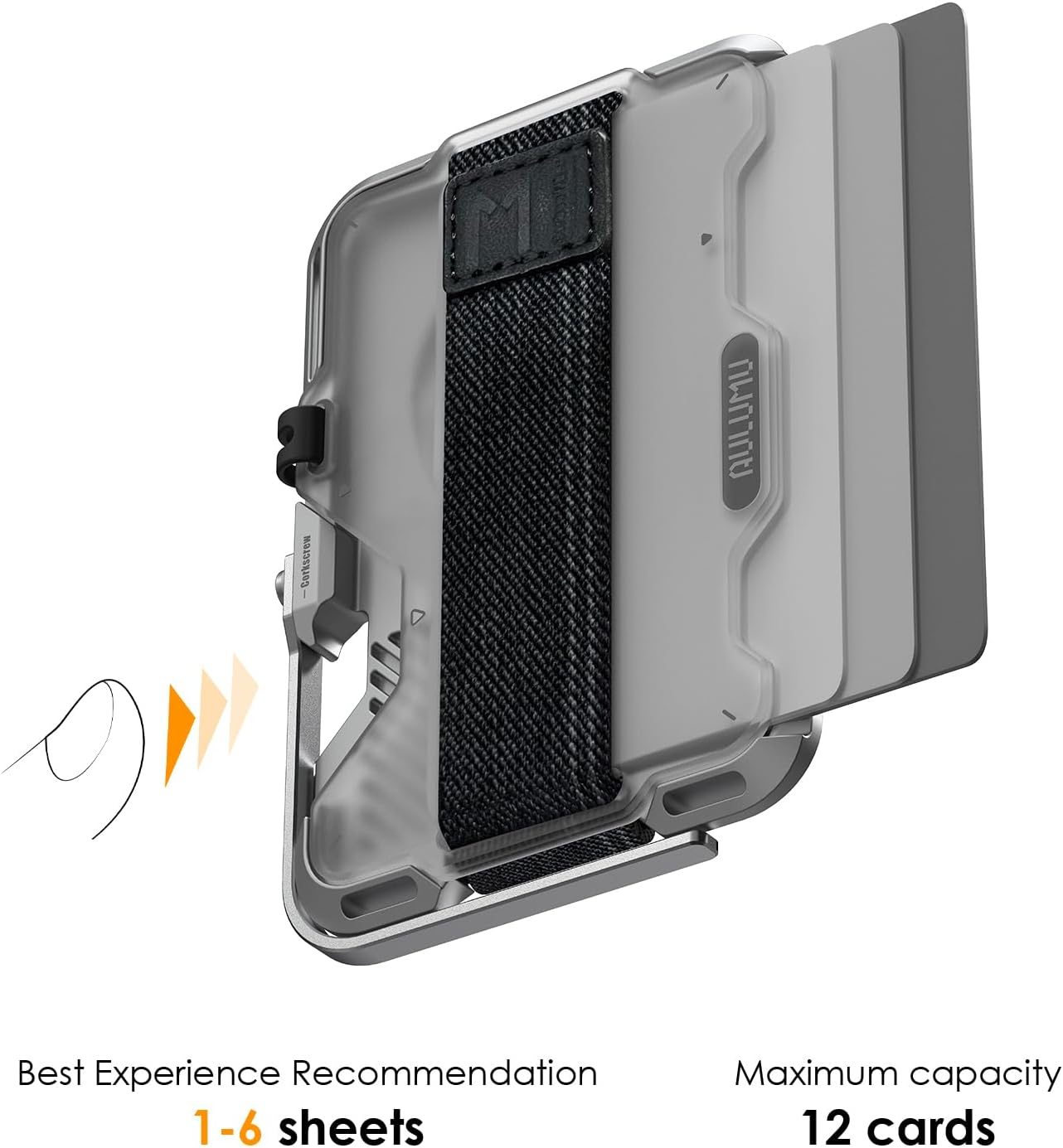 Aulumu G03 Transparently Magnetic Wallet Card Holder | Magnetic Wallet Compatible with Magsafe | Multi Function - Mobile Phone Stand/Grip | Bottle Opener | RFID Shielding Card - Translucent White