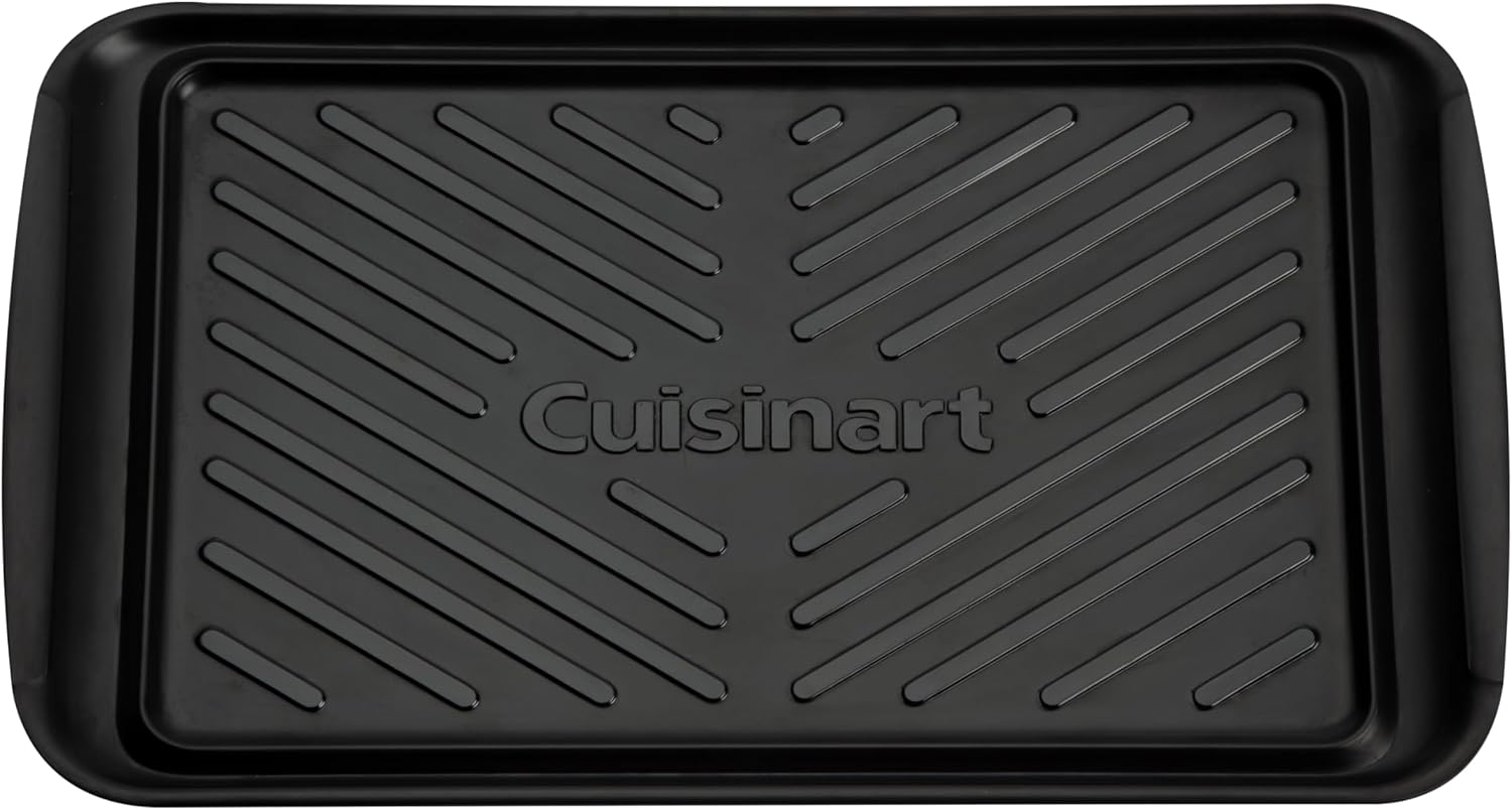 Cuisinart Grilling Prep & Serve Trays, 17X10.5 Inch BBQ Trays Safe for Food Handling, 2 Dishwasher Safe Nesting Trays Black & Red, Perfect Grilling Tray for Cooked & Raw Meat, Fits 6 Burgers image number 4