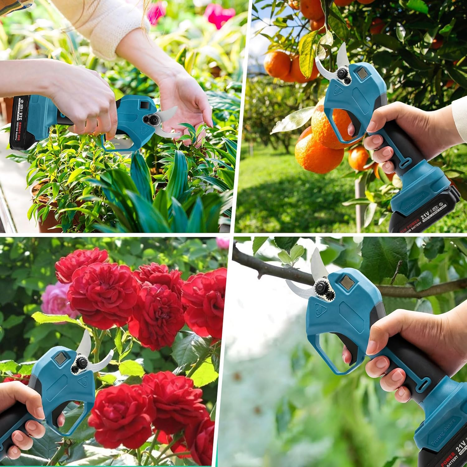 Electric Pruning Shears, Portable Cordless Rechargeable Pruning Shears with 2 Set 2000Mah Large Capacity Battery,Suitable for Pruning Garden Fruit Branches, Bonsai,Flowers,25Mm Cutting Diameter image number 4