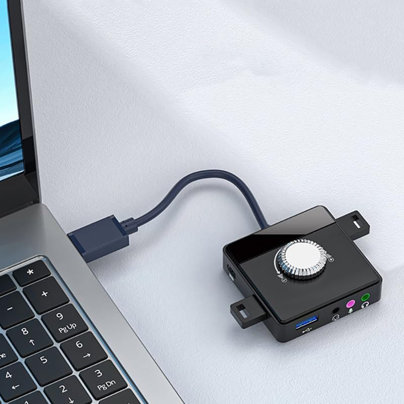 AIMALL ORICO USB External Sound Card Adapter with Volume Control for PC & Laptops, Driver-Free Audio Output, Type-C Compatibility, Mute Switch & Microphone off Function image number 2