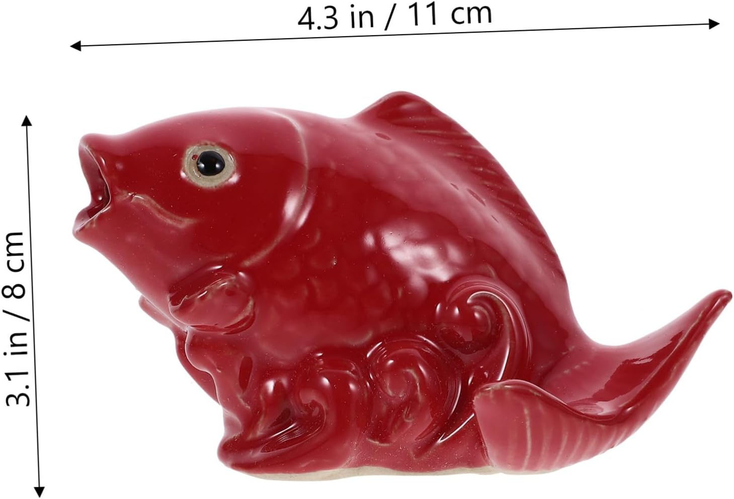 Ceramic Carp Garden Fountain Nozzle Realistic Polished Fish Spray Ornament Wear-Resistant Outdoor Lawn Decor for Patio Balcony Unique Garden Adornment image number 6