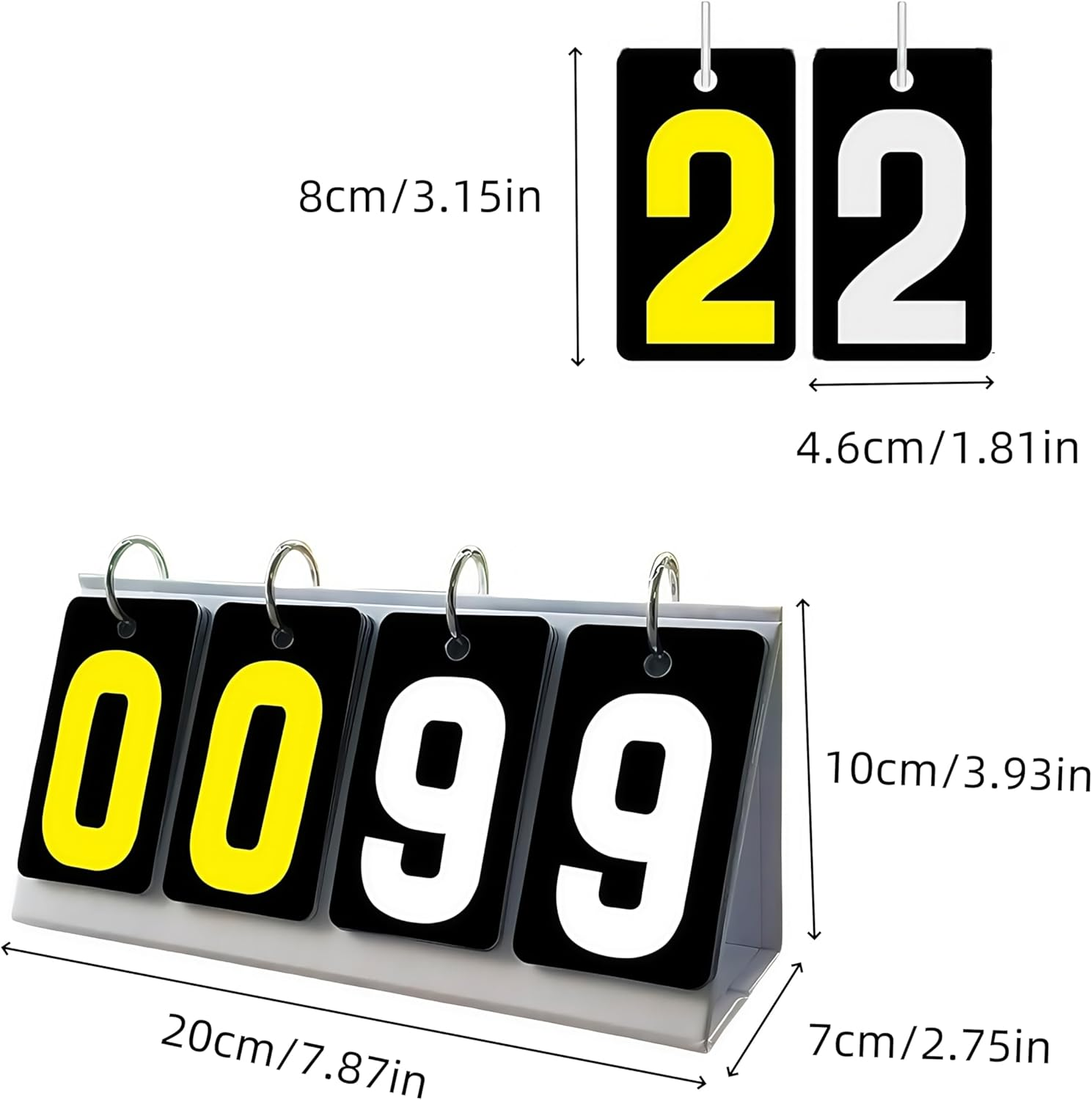Portable Scoreboard,Manual Score Flip Cards,Softball, and Tennis Tabletop Scoreboard Flipper for Game Nights,Competitions,Table Tennis,Sports