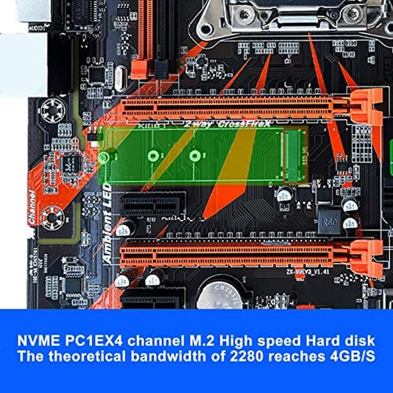 X99 Motherboard CPU Combo, LGA 2011-3 E5 2620 V3 CPU Motherboard Set Support 4 Channel DDR4 Memory, Wifi Module, Gigabit Network Card PC Motherboard for Desktop image number 5