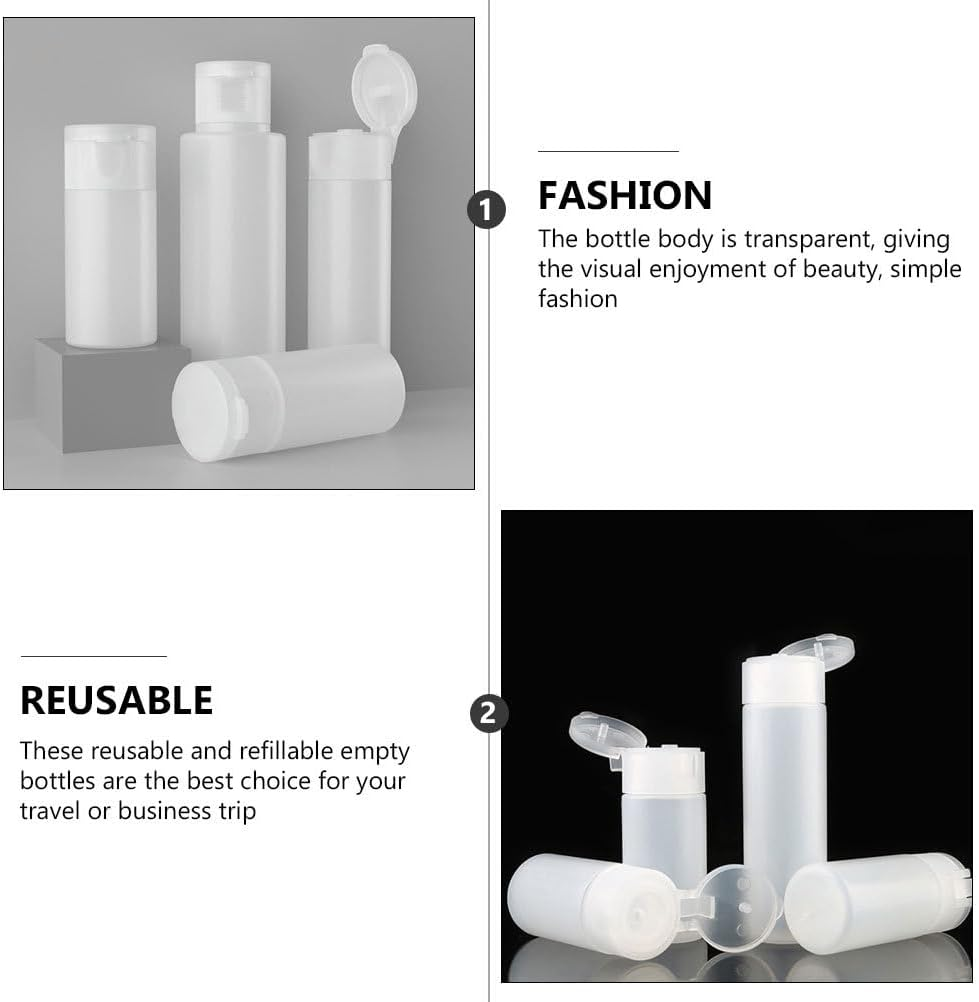 FRCOLOR 10Pcs Refillable Travel Squeeze Bottles Mini 18ML Flip Top Squeeze Bottles for Liquids Lotion Shampoo Conditioner Toiletries Travel Size Bottle Clear image number 3