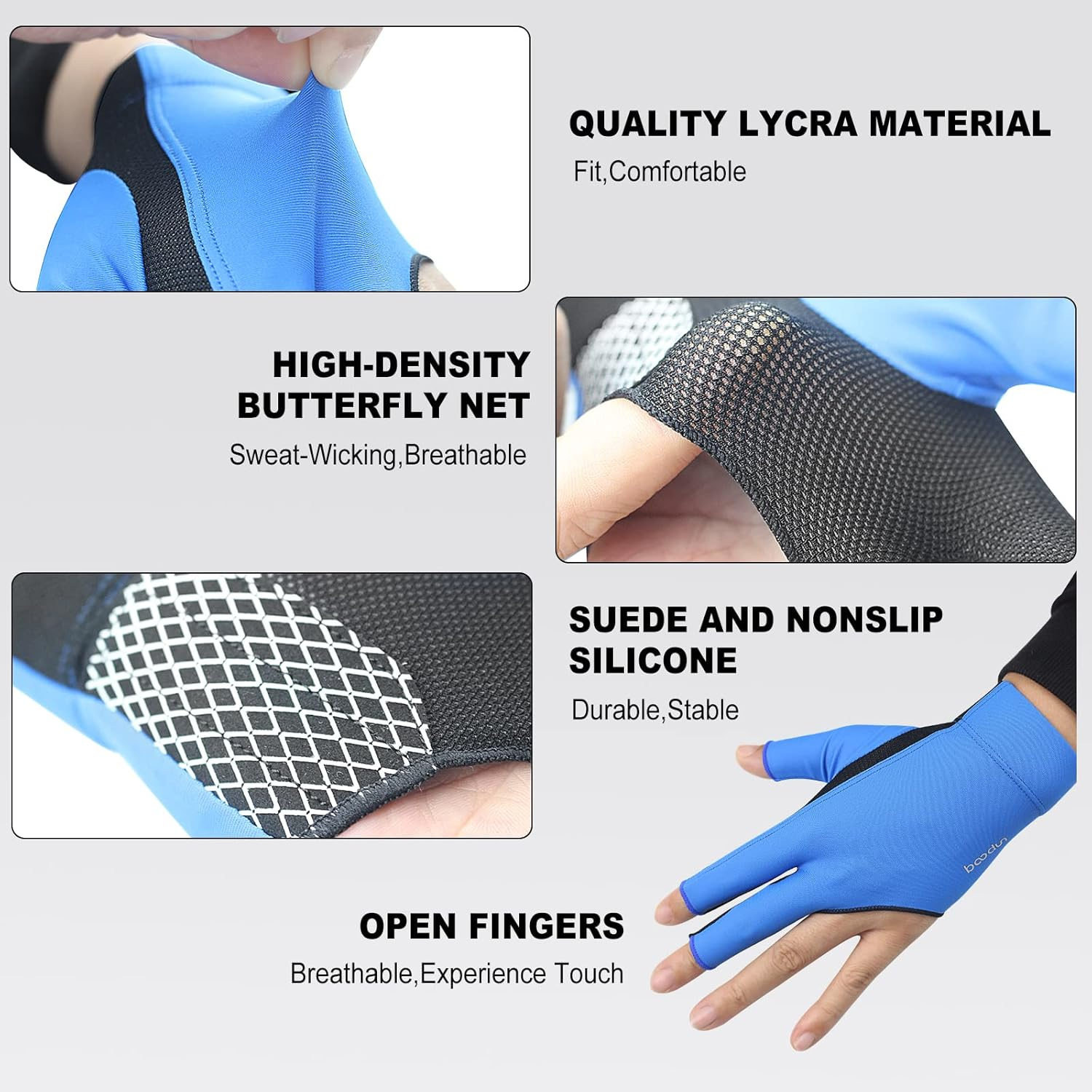 YFY Billiards Glove 3 Finger Pool Glove for Left Hand, Durable Double Stitched, Snooker Cue Sport Glove Popular Sizes for Men & Women image number 1