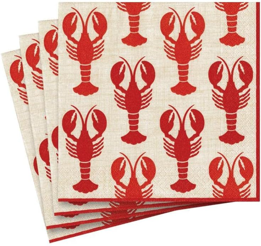 Caspari Entertaining with Lobsters, Cocktail Napkin, Pack of 20 image number 1